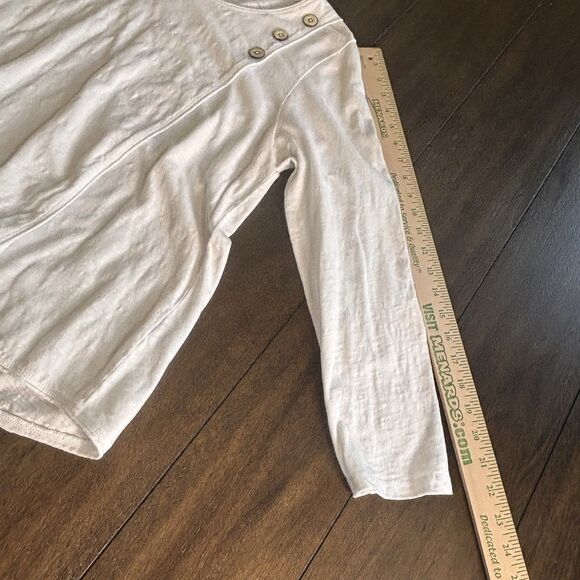 Habitat Clothes to Live In Artsy Lagenlook Top 100% Cotton Knit White Size Small - Picture 5 of 8